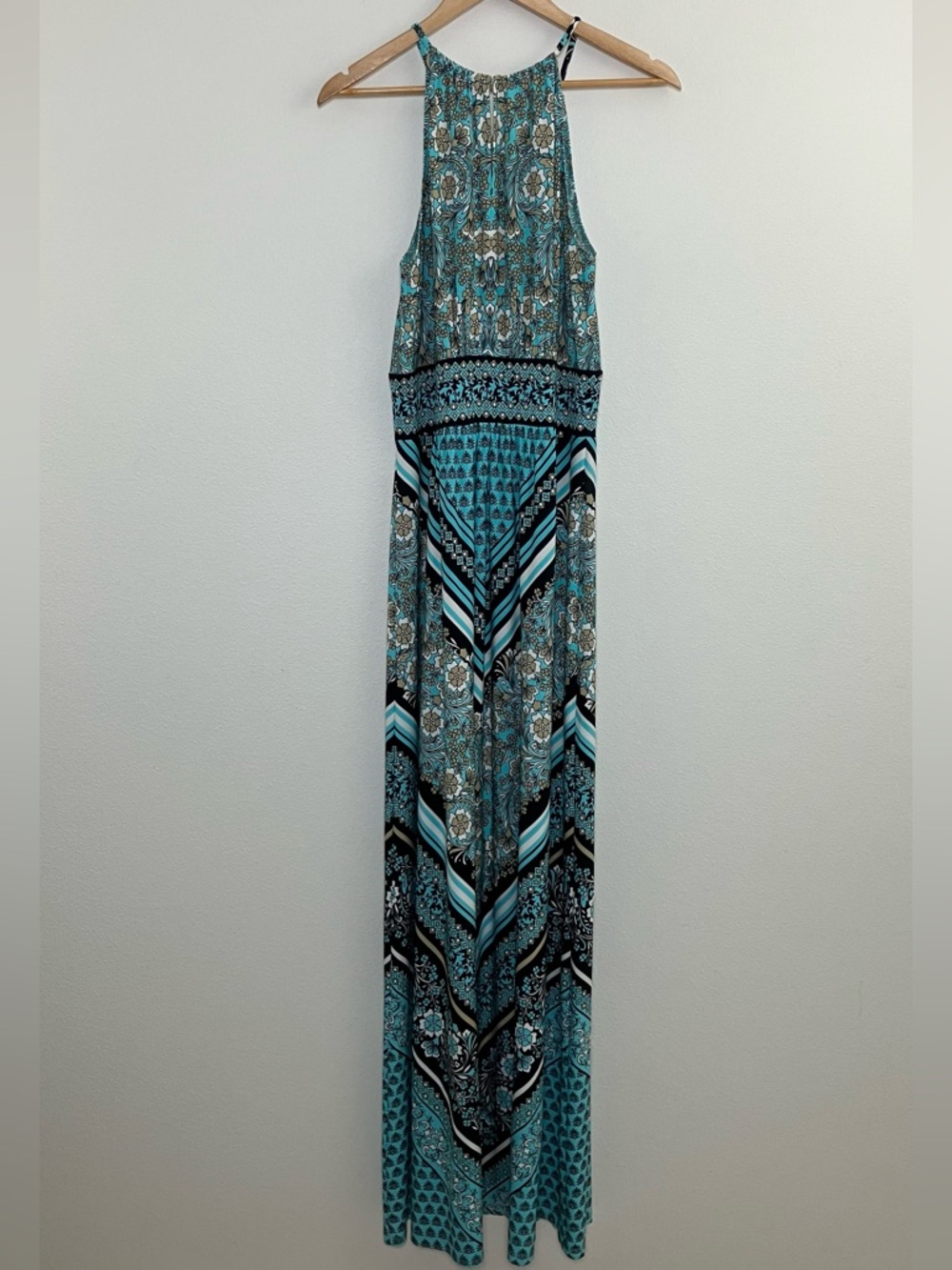 Turquoise Halter Maxi Dress - Picture 8 of 15